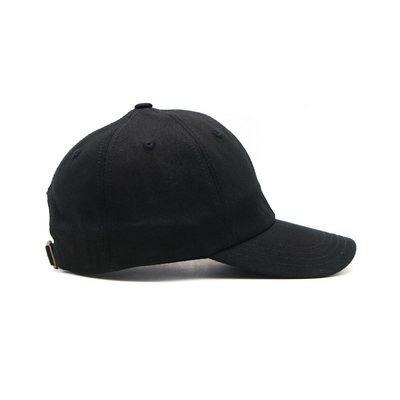 logotipo de bordado deportivo 100% de algodón hombres sin estructura negro de algodón sombrero de papá simple personalizado gorra de béisbol