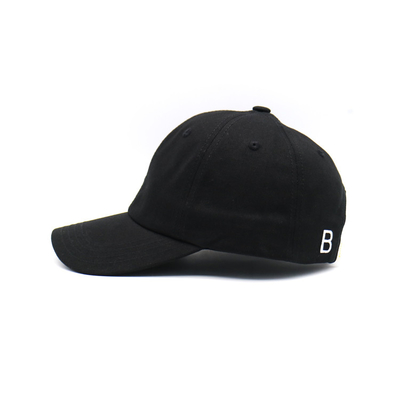 logotipo de bordado deportivo 100% de algodón hombres sin estructura negro de algodón sombrero de papá simple personalizado gorra de béisbol