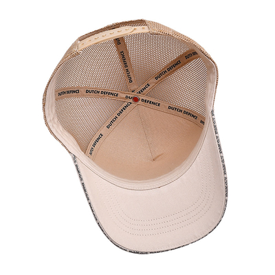 Envase mayorista de malla de algodón personalizado con tapa de camión 5 paneles Impresión a medida Parche bordado visor de sándwich Sombrero de camión de algodón