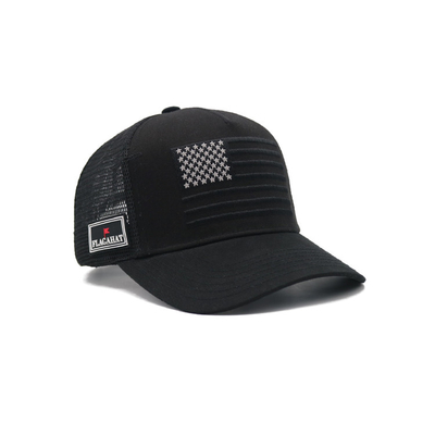 Sombreros de camión de color puro de alta calidad 5 paneles de malla de espalda OEM bordado personalizado 3D Sports Cap Trucker Caps