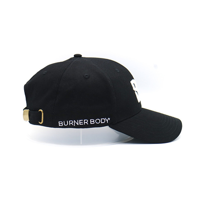 Perfil de correa ajustable 6 panel de pelota de béisbol con visor curvo y costuras reforzadas