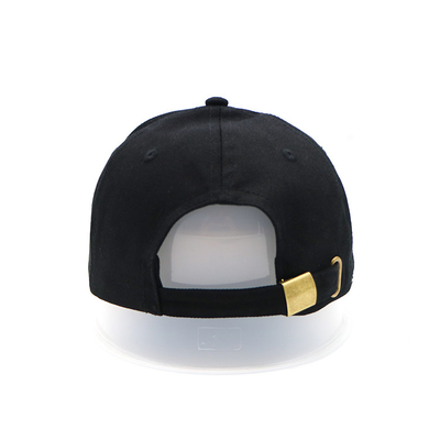 Perfil de correa ajustable 6 panel de pelota de béisbol con visor curvo y costuras reforzadas