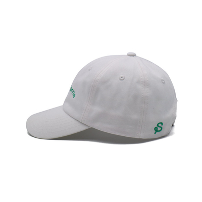 Logotipo bordado con gorra de béisbol de 6 paneles con correa ajustable y tela de algodón