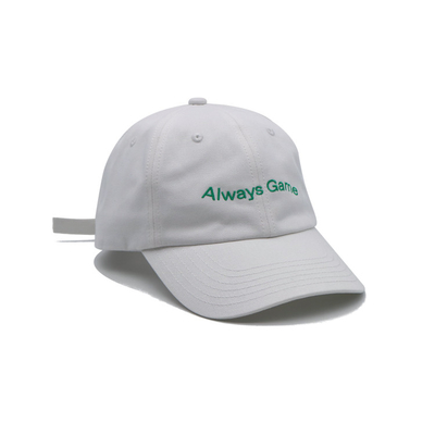 Logotipo bordado con gorra de béisbol de 6 paneles con correa ajustable y tela de algodón