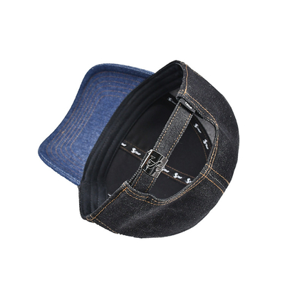 Perfil construido con gorra de béisbol bordada de color personalizado con sudor denim