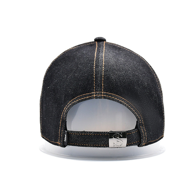 Perfil construido con gorra de béisbol bordada de color personalizado con sudor denim