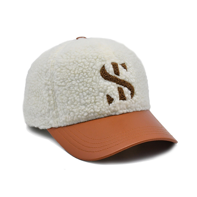 Sombrero de béisbol de algodón con costuras de color / perfil de corona de lana polar