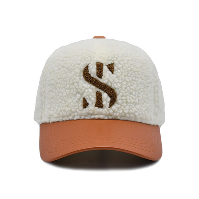Sombrero de béisbol de algodón con costuras de color / perfil de corona de lana polar