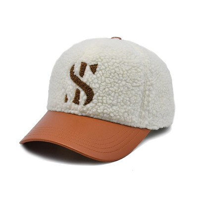 Sombrero de béisbol de algodón con costuras de color / perfil de corona de lana polar