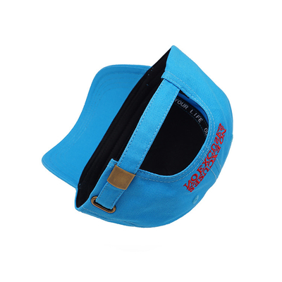 Banda de sudor de algodón personalizable de cinco paneles con gorra de béisbol con correa ajustable y costuras reforzadas
