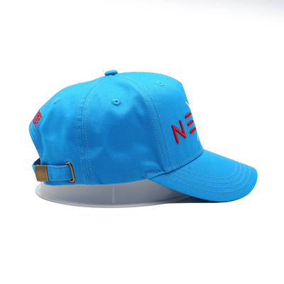 Banda de sudor de algodón personalizable de cinco paneles con gorra de béisbol con correa ajustable y costuras reforzadas