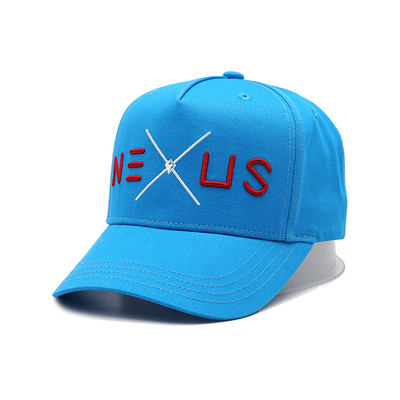 Banda de sudor de algodón personalizable de cinco paneles con gorra de béisbol con correa ajustable y costuras reforzadas