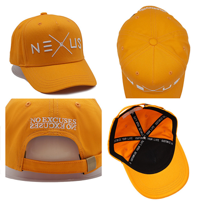 Capa de béisbol con perfiles de visor curvado de correa ajustable con costuras de color de tela coordinadas