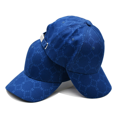 Capuchones de Jacquard personalizados con visor curvo y correa ajustable con ojos bordados que coinciden con el color de la tela