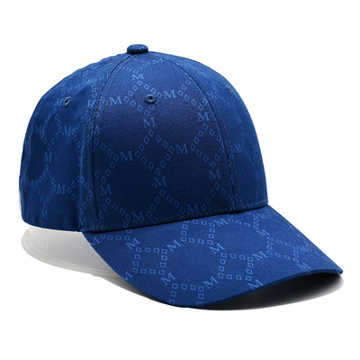 Capuchones de Jacquard personalizados con visor curvo y correa ajustable con ojos bordados que coinciden con el color de la tela