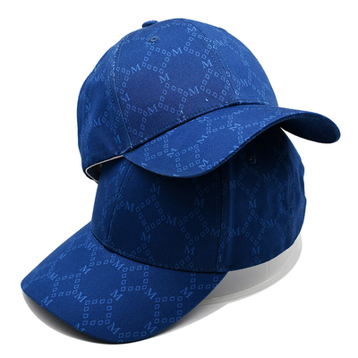 Capuchones de Jacquard personalizados con visor curvo y correa ajustable con ojos bordados que coinciden con el color de la tela