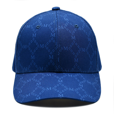 Capuchones de Jacquard personalizados con visor curvo y correa ajustable con ojos bordados que coinciden con el color de la tela