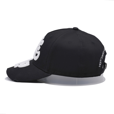 Sombrero de béisbol bordado con toalla con borde curvo y hebilla de metal personalizada