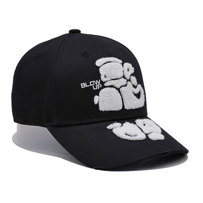 Sombrero de béisbol bordado con toalla con borde curvo y hebilla de metal personalizada