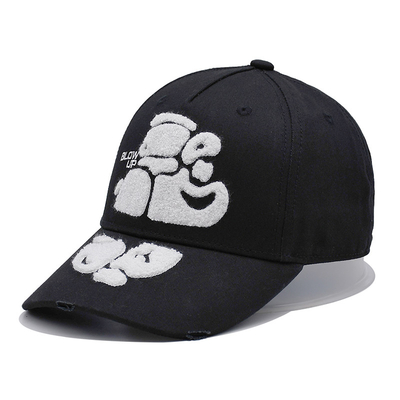 Sombrero de béisbol bordado con toalla con borde curvo y hebilla de metal personalizada