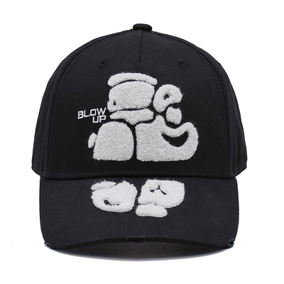 Sombrero de béisbol bordado con toalla con borde curvo y hebilla de metal personalizada