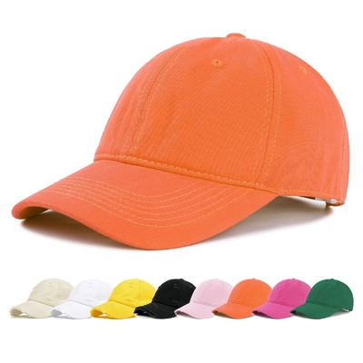 En general, 6 paneles con sombrero de béisbol con borde curvo y sombrero de color naranja unisex