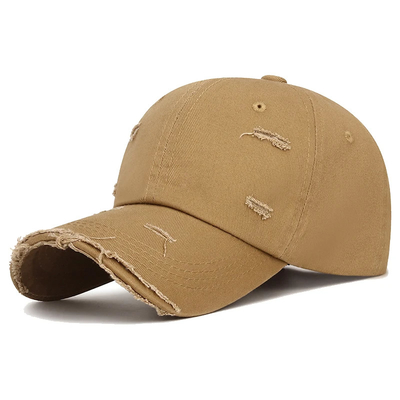 Sombrero de moda Khaki para el exterior 6 panel de visor curvo Sombrero de béisbol con precio más bajo