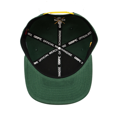 Sombreros Snapback de plástico transpirable con borde plano estructurado y logotipo bordado personalizado color camuflado