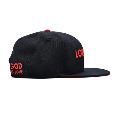 Sombrero Snapback en tamaños ajustables con logotipo de bordado 3D y cinta interna de impresión de etiqueta tejida