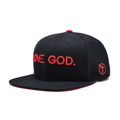 Sombrero Snapback en tamaños ajustables con logotipo de bordado 3D y cinta interna de impresión de etiqueta tejida