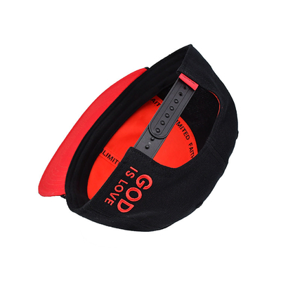 Sombrero Snapback en tamaños ajustables con logotipo de bordado 3D y cinta interna de impresión de etiqueta tejida