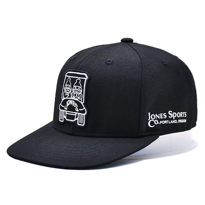 Sombreros con visor plano de tejido de algodón y cinta de impresión