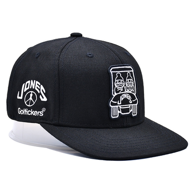 Sombreros con visor plano de tejido de algodón y cinta de impresión