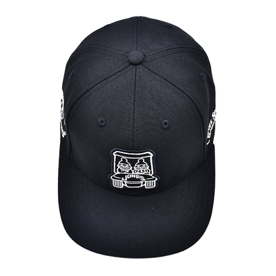 Sombreros con visor plano de tejido de algodón y cinta de impresión