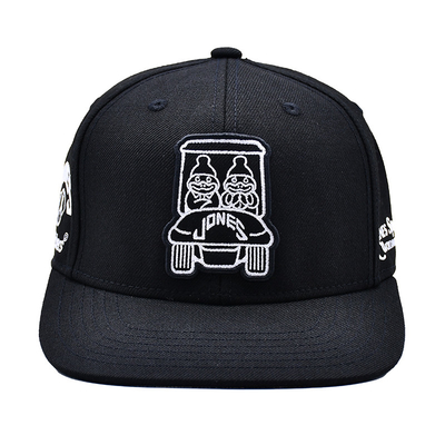 Sombreros con visor plano de tejido de algodón y cinta de impresión