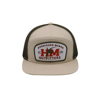 Sombrero de camión de algodón unisex con visor plano y parche tejido Snapback con contorno bordado