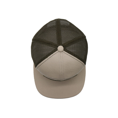 Sombrero de camión de algodón unisex con visor plano y parche tejido Snapback con contorno bordado