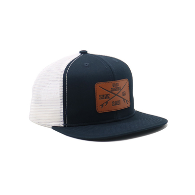 Ojolas bordadas personalizadas 6 Panel Trucker Cap con visor pre curvado