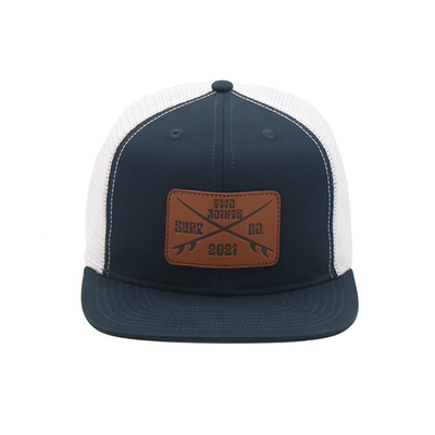 Ojolas bordadas personalizadas 6 Panel Trucker Cap con visor pre curvado