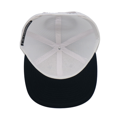 Ojolas bordadas personalizadas 6 Panel Trucker Cap con visor pre curvado