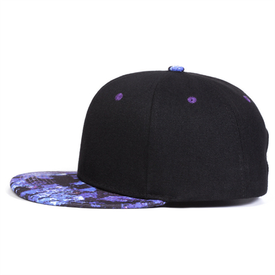 Unisexo Morado Cielo Estrellado Impresión Hip-Hop Sombreros de moda Primavera Otoño Al aire libre Caps ajustables Casual Snapback