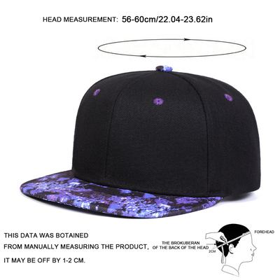 Unisexo Morado Cielo Estrellado Impresión Hip-Hop Sombreros de moda Primavera Otoño Al aire libre Caps ajustables Casual Snapback