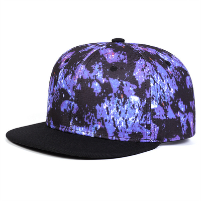 Unisexo Morado Cielo Estrellado Impresión Hip-Hop Sombreros de moda Primavera Otoño Al aire libre Caps ajustables Casual Snapback