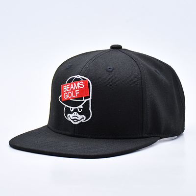 Logotipo de bordado personalizado 6 Panel Sombrero Snapback Cap Alta calidad al por mayor Hombres de algodón plano Bill Gorras Sombreros Snapback