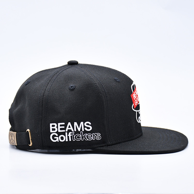 Logotipo de bordado personalizado 6 Panel Sombrero Snapback Cap Alta calidad al por mayor Hombres de algodón plano Bill Gorras Sombreros Snapback