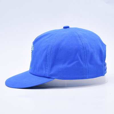 Sombreros de alta calidad, grabados a medida, de color azul, sin estructura, de 5 paneles, con bordes planos, para el exterior. Sombreros blandos de hip hop para hombres.