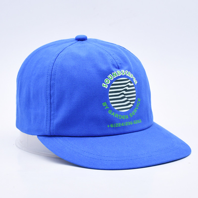 Sombreros de alta calidad, grabados a medida, de color azul, sin estructura, de 5 paneles, con bordes planos, para el exterior. Sombreros blandos de hip hop para hombres.