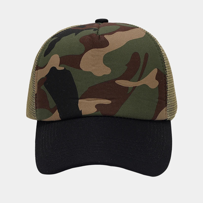 Oem de alta calidad mayorista de malla de camión tapa 5 panel de espalda llana de camión sombrero Gorras personalizado sombreros de malla