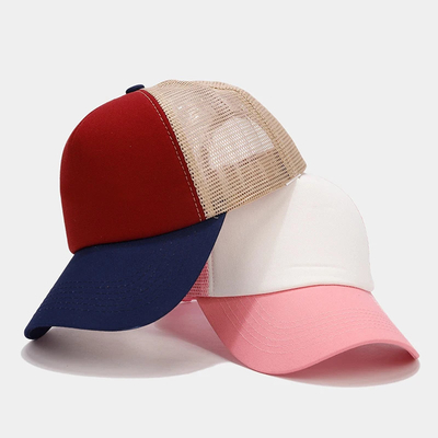 Oem de alta calidad mayorista de malla de camión tapa 5 panel de espalda llana de camión sombrero Gorras personalizado sombreros de malla