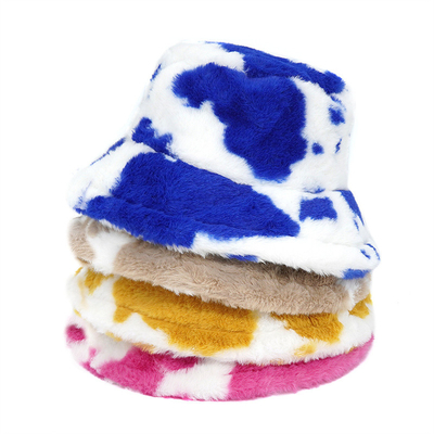 Mujeres al aire libre, invierno cálido, piel falsa, sombrero de balde, bolsillo, terciopelo, peludo, sombreros de pescador, moda panameña.
